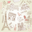 love in paris doodles