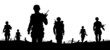Troops foreground