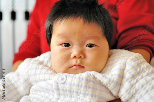 Photo: A Chinese baby looking at the camera A Chinese baby looking at the camera
