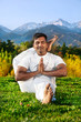 Yoga Advance pose in mountains