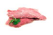 escalopes de veau sur fond blanc