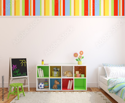 Illustration: Interior of playroom. Interior of playroom.