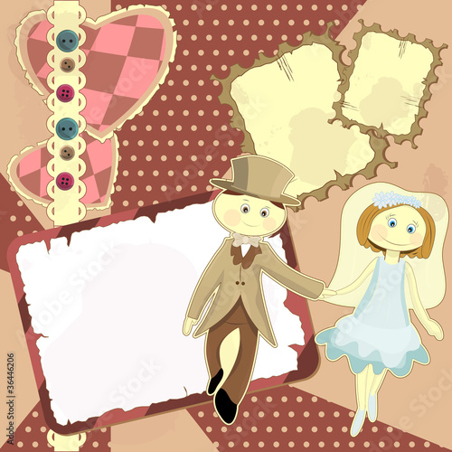 wedding card in vintage style