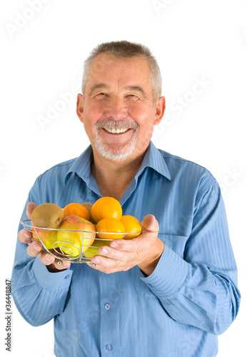 Photo: Mann mit Obst Mann mit Obst