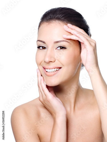 Photo: Beauty face with healthy skin of young pretty woman Beauty face with healthy skin of young pretty woman