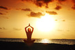 sunset yoga woman