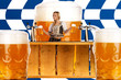 crazy oktoberfest style with sexy tiroler girl and beer