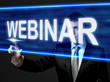 WEBINAR - businessman touching blue screen
