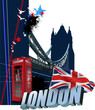 Cover for brochure with London images. Vector illustration Cover for brochure with London images. Vector illustration