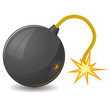 Vector: Vector illustration of round bomb with a fuse Vector illustration of round bomb with a fuse
