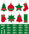 Set of Christmas and New Year price tags