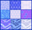 Color options seamless patterns from snowflakes.