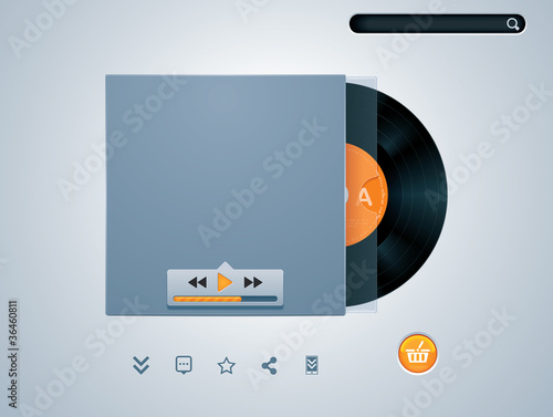 Vetor: Vector vinyl disk in envelope music player Vector vinyl disk in envelope music player