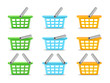 shopping basket icon set