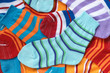 Photo: Many pairs of child's striped socks Many pairs of child's striped socks