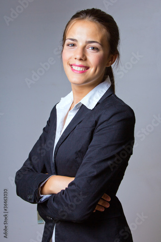 Photo: portrait of friendly businesswoman portrait of friendly businesswoman