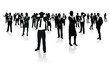 business people group and a confused man