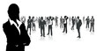 business people group on a world background