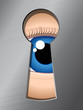 Vektor: eye looks through keyhole – peeping tom eye looks through keyhole – peeping tom