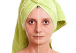 Woman with spotty skin healed