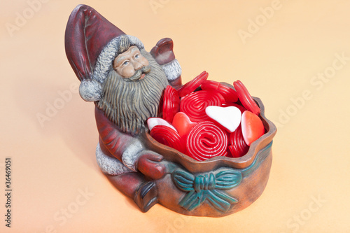 Photo: figura de Santa Claus con bolsa de golosinas figura de Santa Claus con bolsa de golosinas