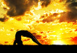 Yoga silhouette at sunset