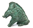 antique metal wild boar statuette