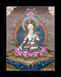 Photo: Inner part of ancient tibetan tangka White Tara on black Inner part of ancient tibetan tangka White Tara on black