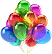 Illustration: Party balloons happy birthday decoration rainbow colorful Party balloons happy birthday decoration rainbow colorful
