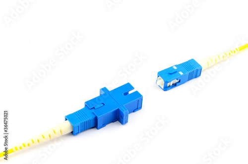 Photo: sc connector with adapter on white background sc connector with adapter on white background