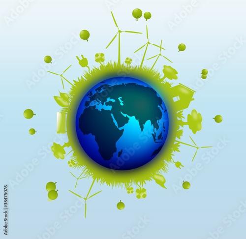 Illustration: Globus - Bio - Hintergrund Globus - Bio - Hintergrund