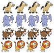 Animal Walking animations. 4 frames in loop x character