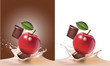 apple, milk and chocolate. apple, milk and chocolate.