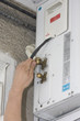 A residential central air conditioning unit