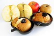 baked renets apples with cherry jam