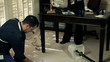 Gathering evidence from a crime scene.