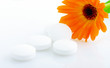 Flower marigold medical with pills