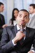 african-american businessman with his team