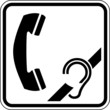 Telefon für Hörgeschädigte Schild Zeichen Symbol