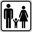 Mann Frau Kind Familienfreundlich Schild Zeichen Symbol