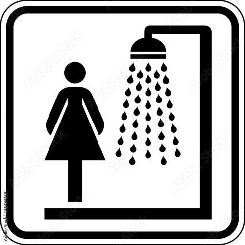 Vektor: Dusche für Damen Frauen Schild Zeichen Symbol Dusche für Damen Frauen Schild Zeichen Symbol