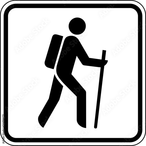 Vektor: Wandern Nordic Walking Laufen Schild Zeichen Symbol Wandern Nordic Walking Laufen Schild Zeichen Symbol