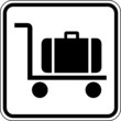 Gepäckwagen Kofferkuli Transport Schild Zeichen Symbol