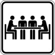 Restaurant Tisch Gespräch Meeting Schild Zeichen Symbol