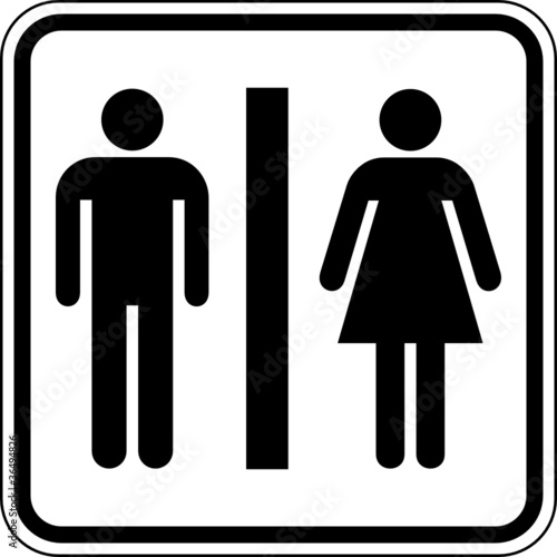 Vector: Toilette WC Klo Damen Herren Schild Zeichen Symbol Toilette WC Klo Damen Herren Schild Zeichen Symbol