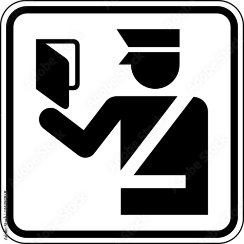 Vektor: Zoll Grenze Passkontrolle Schild Zeichen Symbol Zoll Grenze Passkontrolle Schild Zeichen Symbol