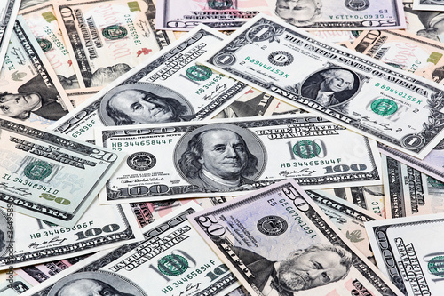 Photo: Amerikanische Dollar Geldscheine Amerikanische Dollar Geldscheine