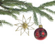 decorative theme with red christmas bauble