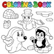 Coloring book wintertime animals 3