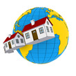 Worldwide Properties. 3d rendering on white background